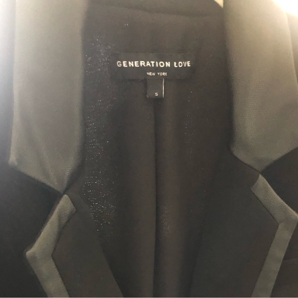 Generation, love, black blazer with vegan leather piping🖤 - Picture 5 of 11